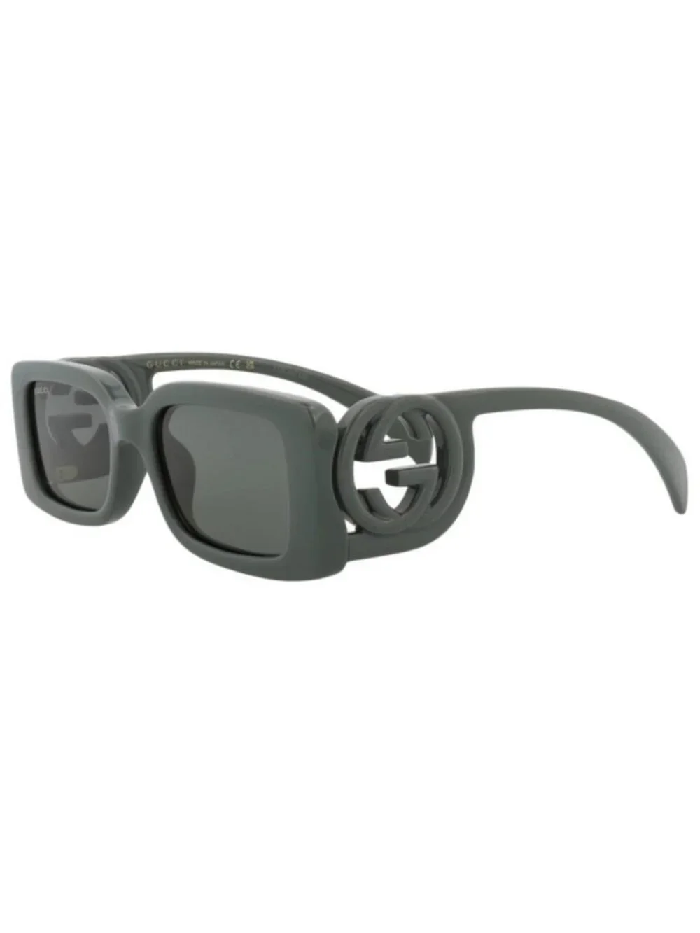 New Gucci Womens Square/Rectangle Grey Grey Smoke Fashion Designer Sunglasses